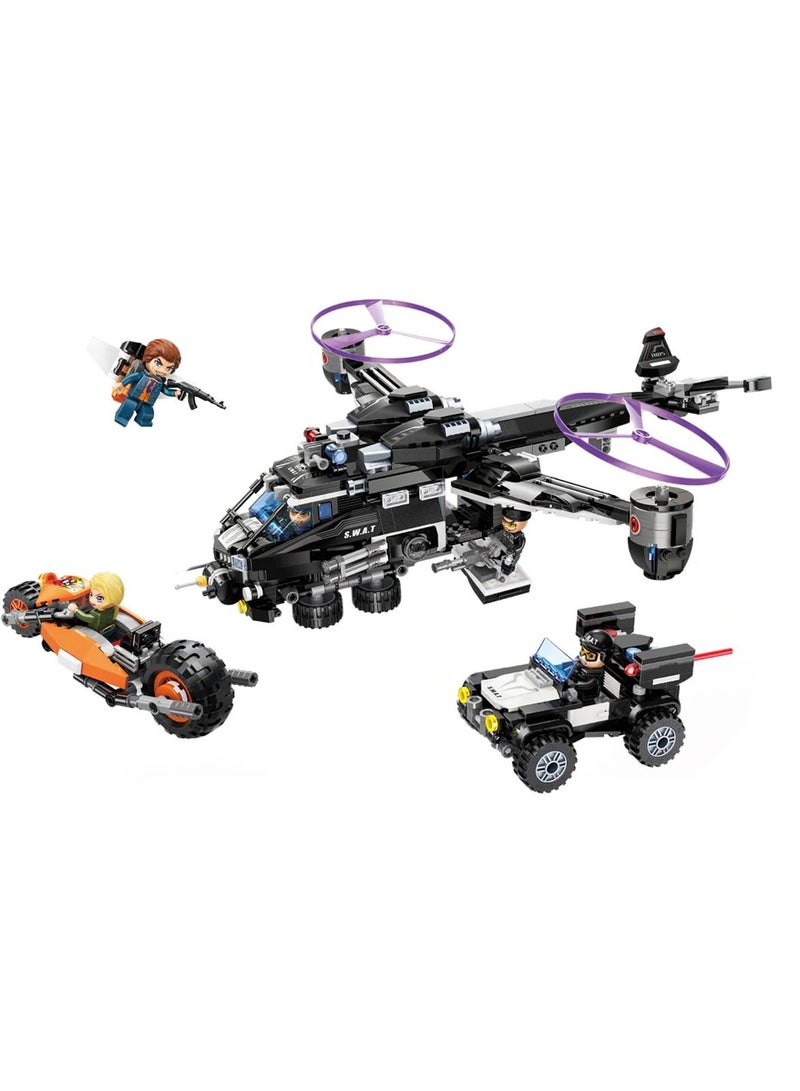 Qman Mine City Police Soaring Autogiro 903 Pieces - C11015  - Image 2
