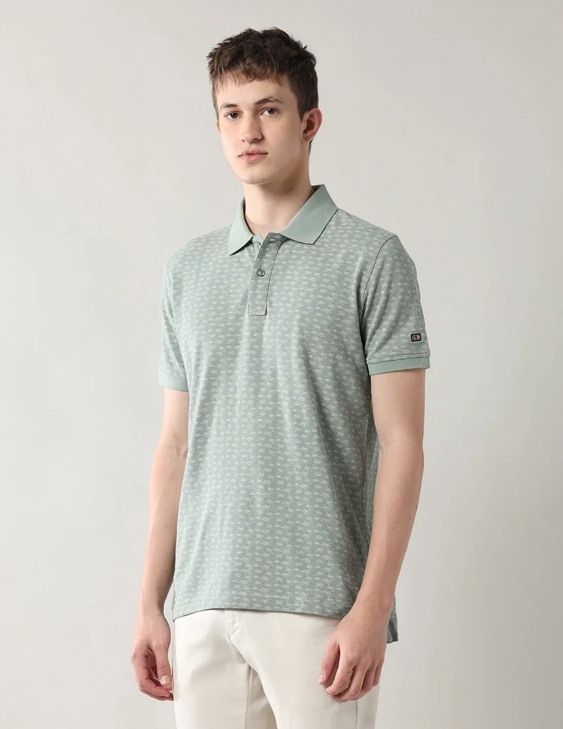 Arrow Mint Spring Sorbet All Over Printed Polo Shirt for Men | Best Price UAE