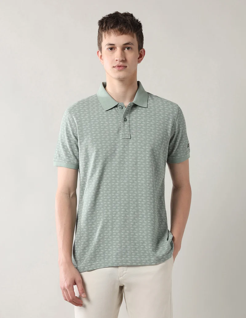 Arrow Mint Spring Sorbet All Over Printed Polo Shirt for Men | Best Price UAE