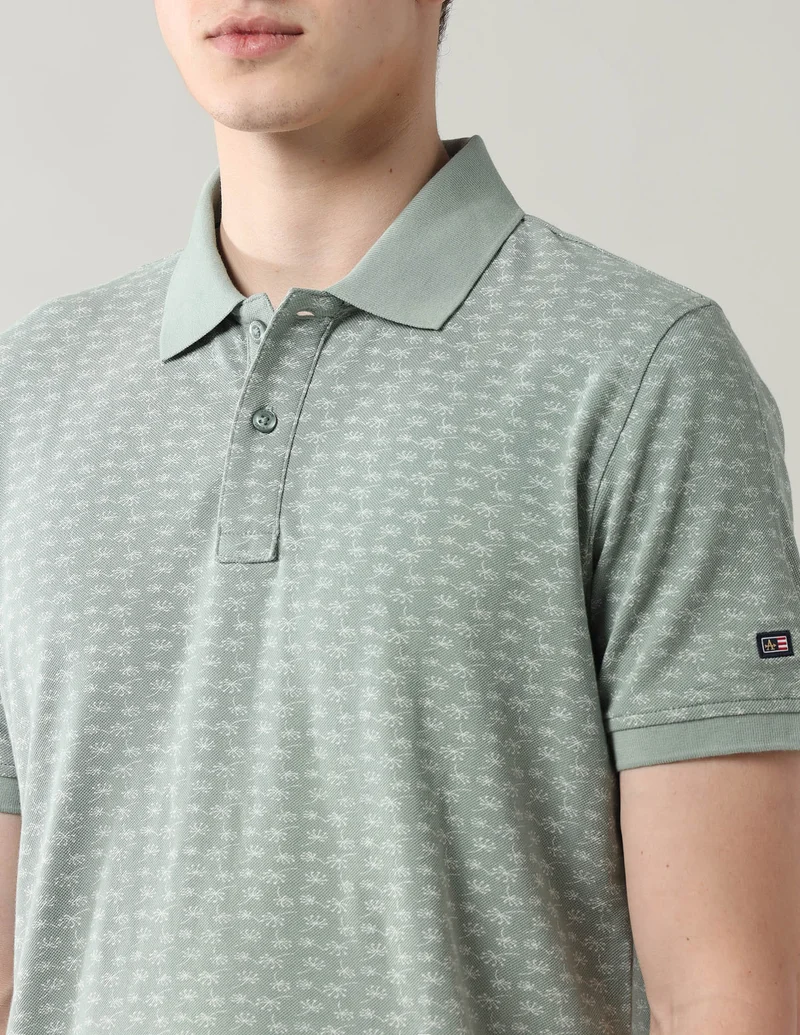 Arrow Mint Spring Sorbet All Over Printed Polo Shirt for Men | Best Price UAE