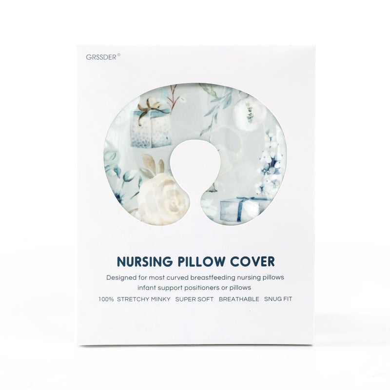 GRSSDER Nursing Pillow Cover, Stretchy Soft Minky Fabric Covers, Fit Most Nursing Support Pillows for Breastfeeding, Comfortable Safe Pillow Cover - Image 2