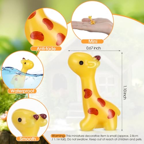 Simgoing 50 Pcs Mini Resin Giraffe Figurine Tiny Giraffe Resin Ornaments for Garden Home Decoration Zoo Animal Micro Landscape Ornaments Kit Fairy Accessories Party Gifts Classic - Image 5