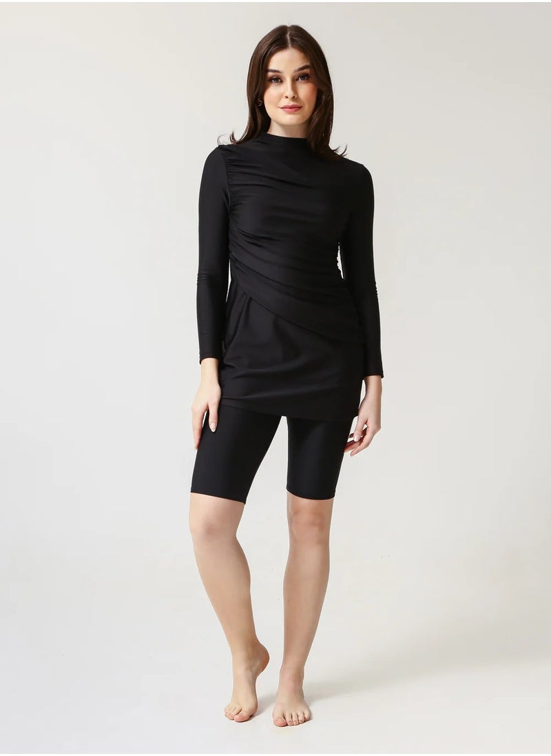 Vicino Vicino 2-piece burkini swimsuit set made of Lycra - distinctive and comfortable shape, available in different sizes, black color  - Image 1