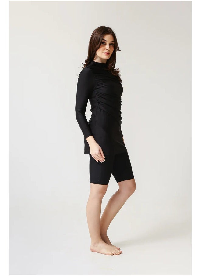Vicino Vicino 2-piece burkini swimsuit set made of Lycra - distinctive and comfortable shape, available in different sizes, black color  - Image 2