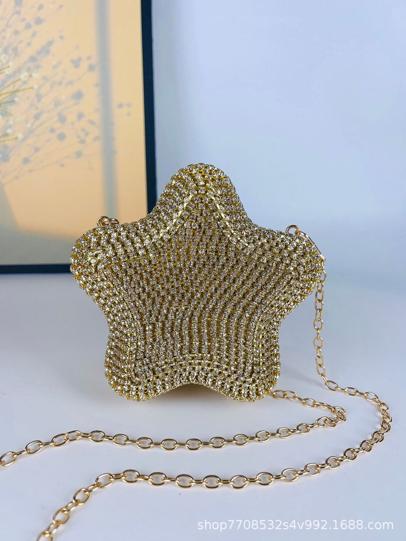 Fashion Mini Five-Pointed Star Chain Bag Diamond Crossbody Women'S Bag For Dinner - Image 3