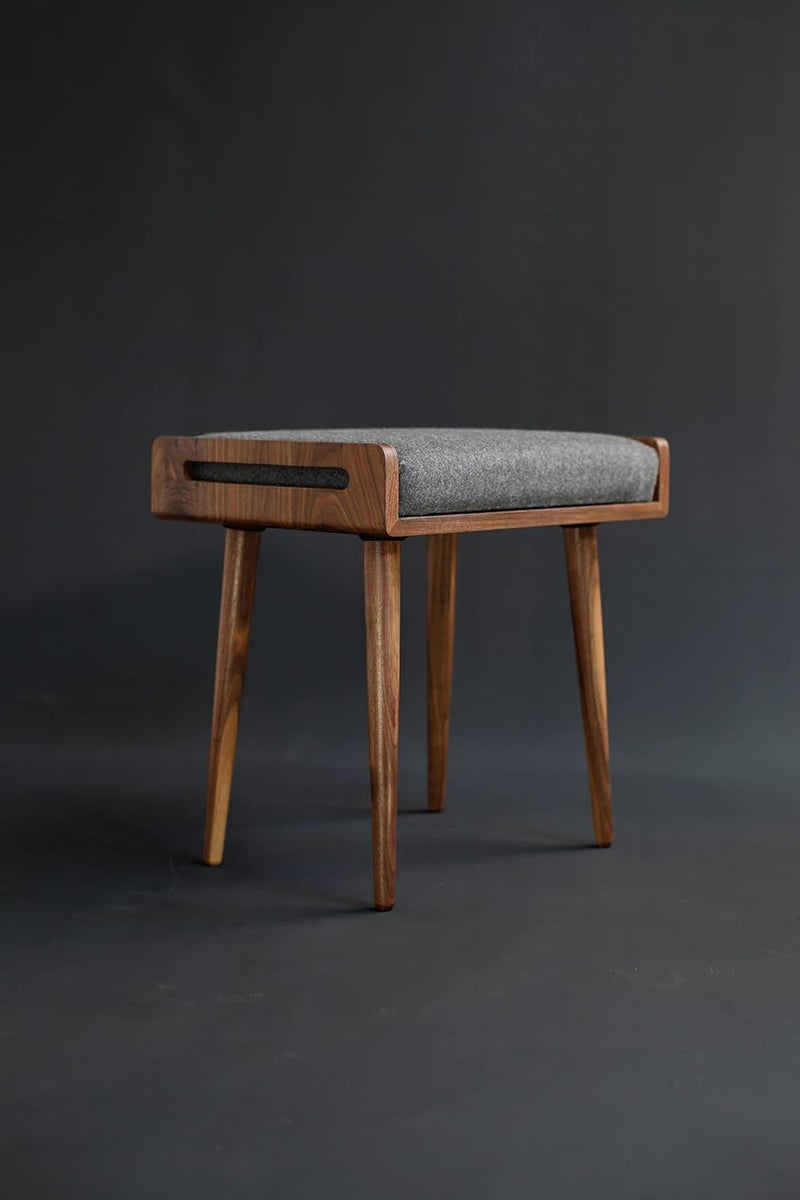 Streem Solid Wood/Seat/Ottoman/Bench in Solid Sheesham Wood Stool with Cushion | Sitting Chair with Handle (46 CM Stool) - Image 1