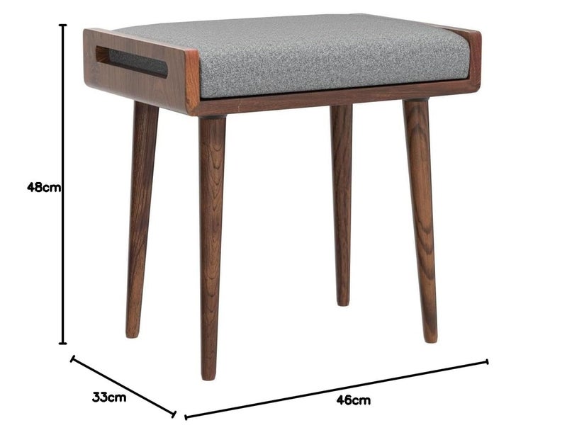 Streem Solid Wood/Seat/Ottoman/Bench in Solid Sheesham Wood Stool with Cushion | Sitting Chair with Handle (46 CM Stool) - Image 4