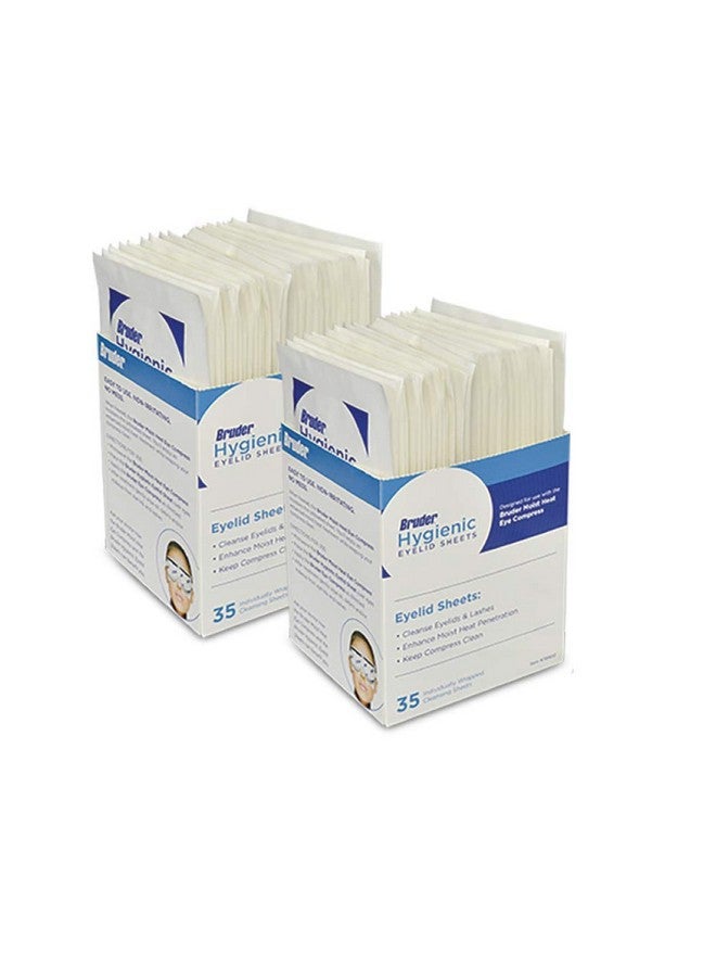 Bruder Hygienic Eyelid Cleansing Sheets Micro Fine Individually Wrapped Untreated Sheets 35 Count Box (Pack Of 2) - Image 1