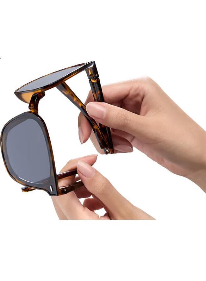 MIJIA Xiaomi Foldable Polarized Sunglasses, Square Frame, For Men And Women, Driving Sunglasses, Uv Protection, Ultra-Light Glasses, Matte Black - Image 3