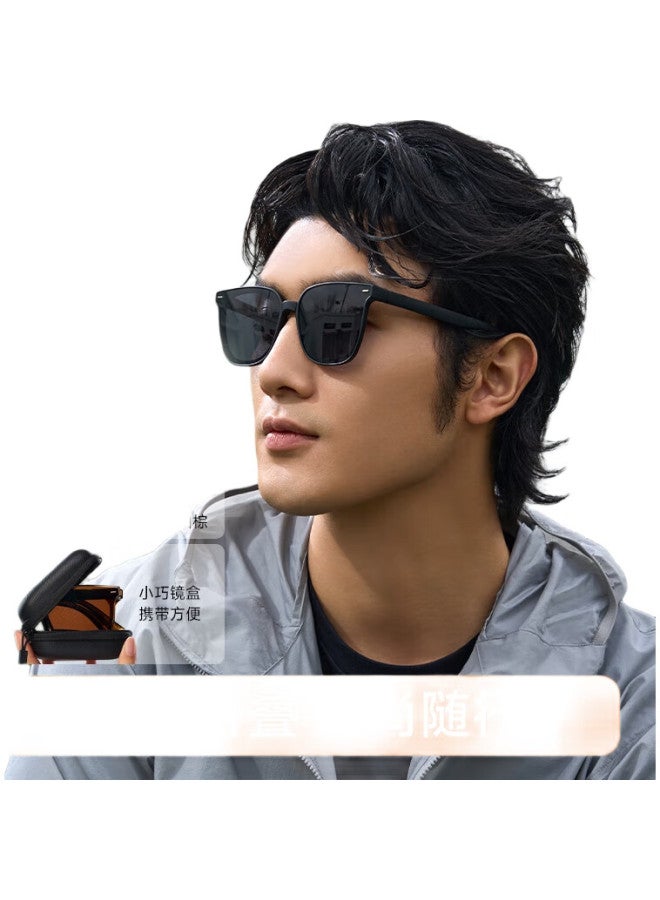 MIJIA Xiaomi Foldable Polarized Sunglasses, Square Frame, For Men And Women, Driving Sunglasses, Uv Protection, Ultra-Light Glasses, Matte Black - Image 2