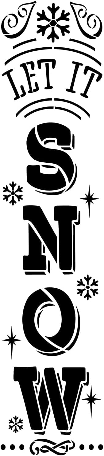 Ivana's Let it Snow 2-Part Tall Porch Sign Stencil - 4ft - Craft DIY Christmas Home Decor | Paint Reversible Winter Porch Wood Leaner (16 x 6 Inch) - Image 4