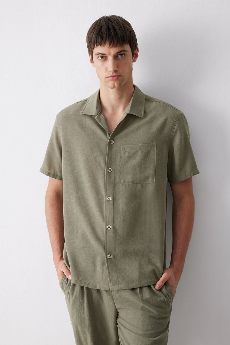 DeFacto Man Relax Fit Polo Collar Short Sleeve Shirt  - Image 1