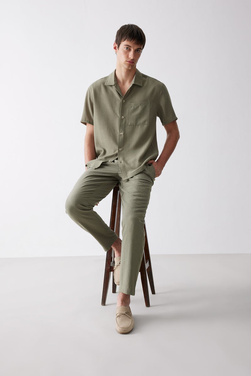 DeFacto Man Relax Fit Polo Collar Short Sleeve Shirt  - Image 4