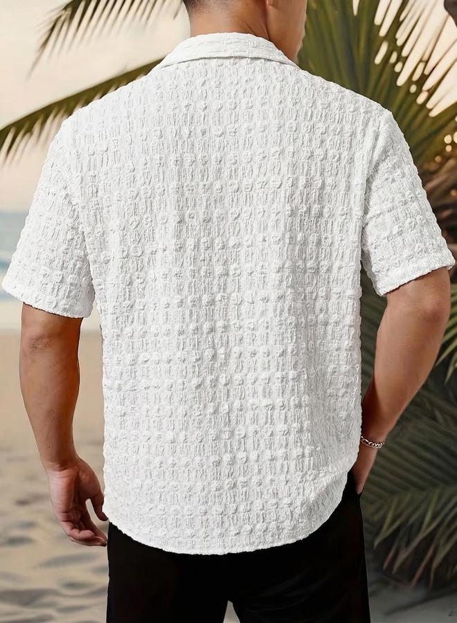 Take Two Men Textured Short Sleeve Casual Shirt - Image 4