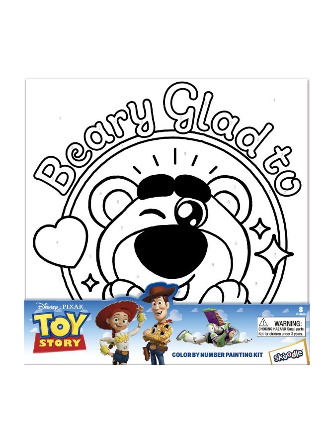 Disney Toy Story Lotso Color by Number Painting Kit | Canvas with Brushes | Learn Number Recognition & Color Matching | Educational Activity For Kids | Age 3+ - Image 1