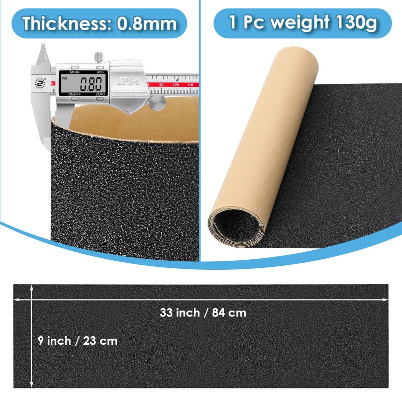 Aolabela Grip Tape, 33" x 9", No Air Bubbles, Black Griptape for Skateboards & Scooters - Image 2