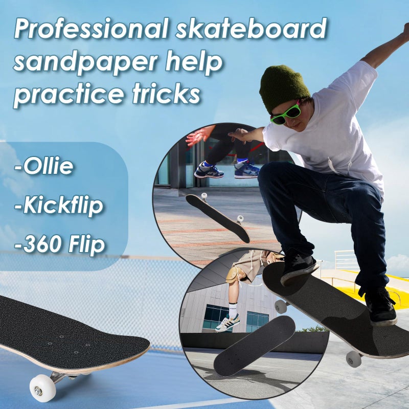 Aolabela Grip Tape, 33" x 9", No Air Bubbles, Black Griptape for Skateboards & Scooters - Image 4