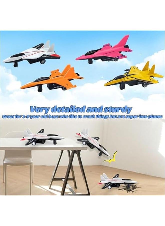 Generic - 4 Pack Diecast Airplane Toys for 3 4 5 6 Year Old Boys, Pull Back Plane Toys Die Cast Aircraft Fighter Jet Toys Models Kids' Play Vehicles Airplanes for Kids Birthday Gift Party Favors - Image 1