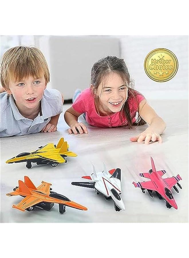 Generic - 4 Pack Diecast Airplane Toys for 3 4 5 6 Year Old Boys, Pull Back Plane Toys Die Cast Aircraft Fighter Jet Toys Models Kids' Play Vehicles Airplanes for Kids Birthday Gift Party Favors - Image 1