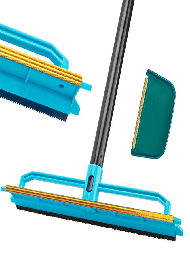 Ylebs Carpet Rake for Pet Hair Removal Tool, Reusable Pet Hair Remover Broom with 56” Long Handle, Cat & Dog Hair Carpet Scraper for Rugs Mats Couch - Image 1