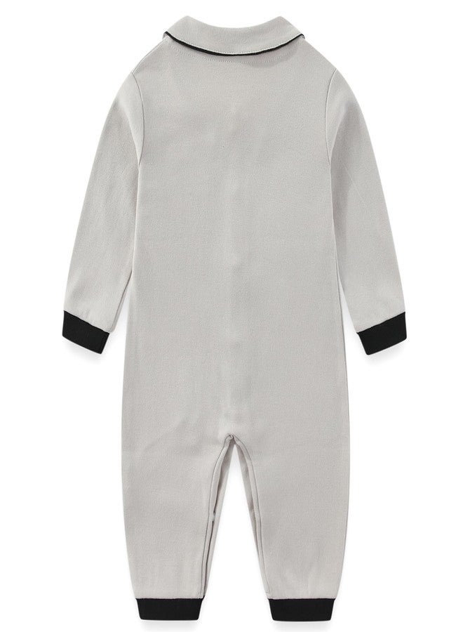 Gajaous Newborn Baby Boys Formal Bowtie Collar Rompers Long Sleeves Bodysuit Jumpsuit Overall 0-12M - Image 2