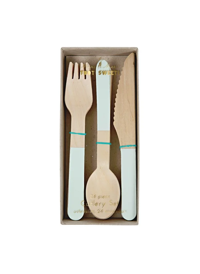 Meri Meri Mint Wooden Cutlery Set