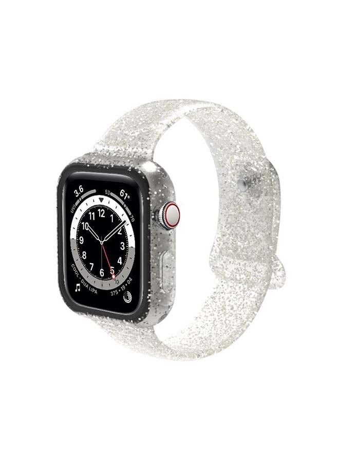 Replacement Band For Apple Watch Series 6/SE/5/4 White Glitz