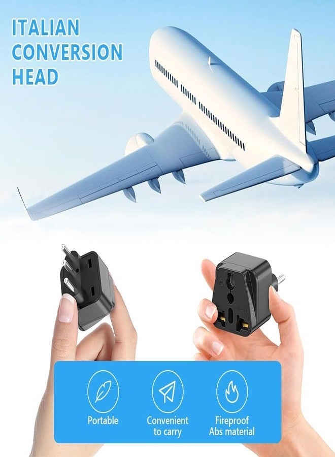 rts India to Italy Libya Rome Chile Ethiopia Libya & More Universal Travel Adapter Plug Converter Travel Essentials (Type L - 2 Pack) for Smartphones Laptops Camera Chargers iPhone Tablets & More - Image 2