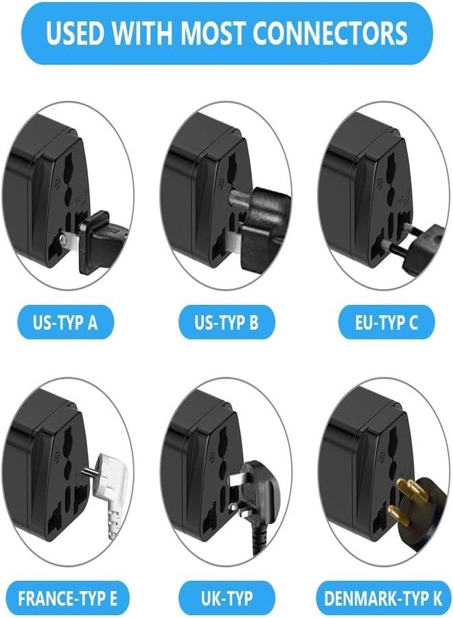 rts India to Italy Libya Rome Chile Ethiopia Libya & More Universal Travel Adapter Plug Converter Travel Essentials (Type L - 2 Pack) for Smartphones Laptops Camera Chargers iPhone Tablets & More - Image 3