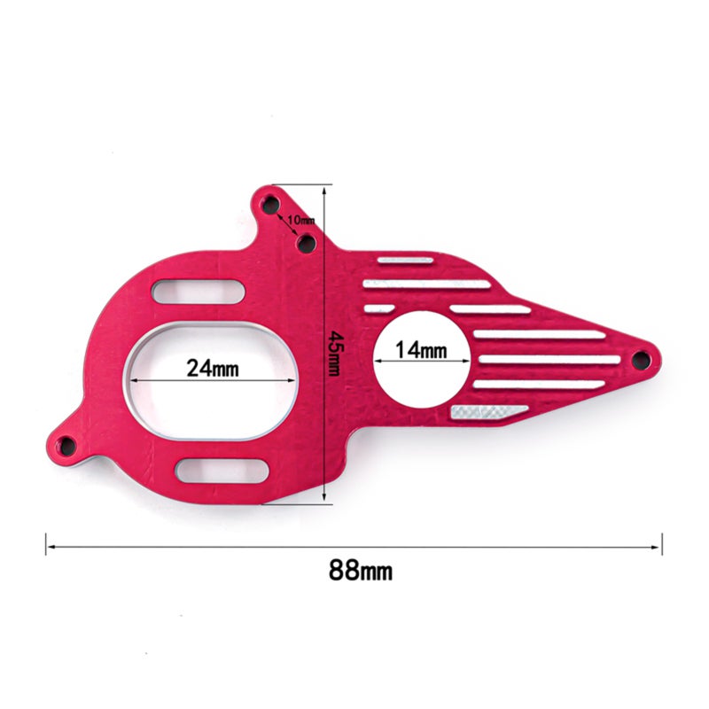 Motor Heat Sink Mount: Red Aluminum Alloy - Sturdy Wear-resistant Motor Heat Sink Case for 1/10 4X4 Granite Mega RC Car Upgrade Parts Enthusiasts - Image 3
