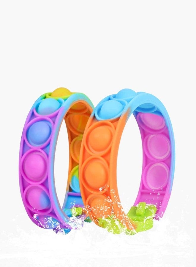 VGRASSP Pop It Fidget Sensory Toys, Stress Relief Silicone Pressure Relieving, Squeeze Novelty Return Gift for Kids, Children and Adults - Color As Per Stock (Hand Band - Pack of 2) - Image 1