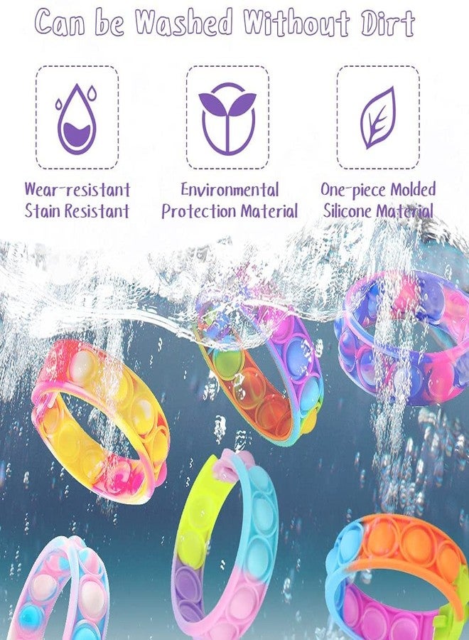 VGRASSP Pop It Fidget Sensory Toys, Stress Relief Silicone Pressure Relieving, Squeeze Novelty Return Gift for Kids, Children and Adults - Color As Per Stock (Hand Band - Pack of 2) - Image 3