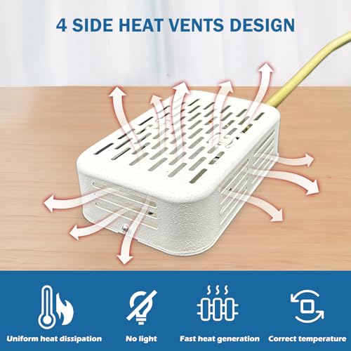 WEIYOONS Bird Heater Warmer for Cage, Bird Heat Lamp with Lampshade and Lightless-Design, Bird Cage Heater for Parrot Cockatiel Parakeet Chick Bunny Hamsters Small Birds and Pets (7.48" L* 2.95" W) - Image 3