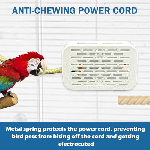 WEIYOONS Bird Heater Warmer for Cage, Bird Heat Lamp with Lampshade and Lightless-Design, Bird Cage Heater for Parrot Cockatiel Parakeet Chick Bunny Hamsters Small Birds and Pets (7.48" L* 2.95" W) - Image 5