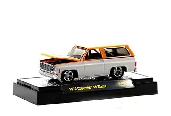 m2 Machines M2 1973 Chevy K5 Blazer Orange Metallic And White Metallic Limited Edition To 6600 Pieces Worldwide 1/64 Diecast Model Car Machines 31500-Mjs45 - Image 2