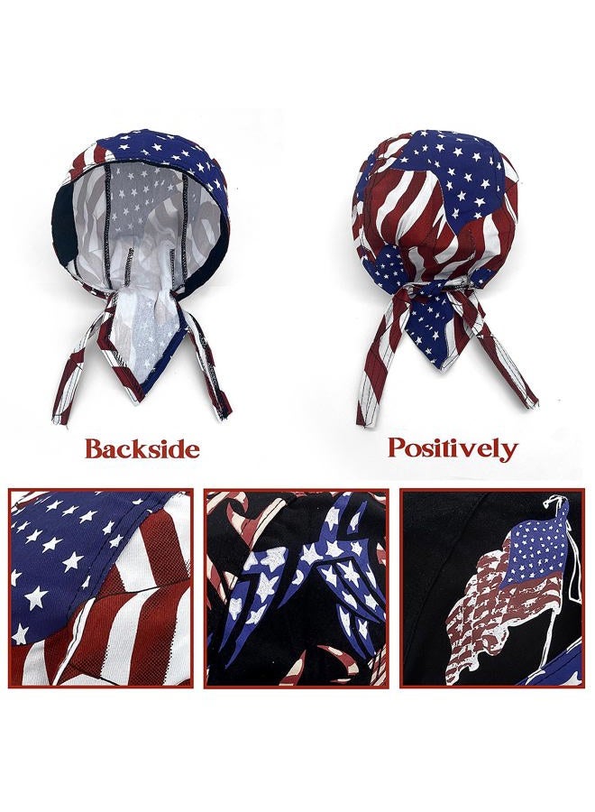 Lobimelan 3 Pcs Do Rags for Men Skull Cap Breathable Moisture Wicking Pirate Hat Helmet Liner Running Cotton Hat for Women - Image 4