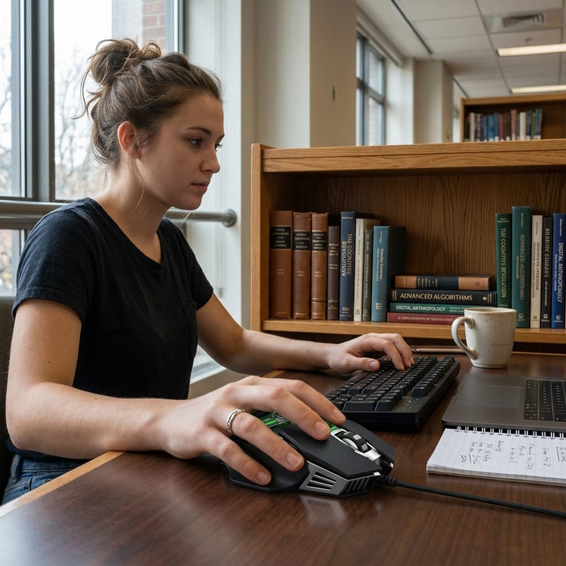 تي- وولف ماوس ألعاب سلكي تي وولف V10 بتصميم ميكانيكي مريح، 7 أزرار برمجة ماكرو مع إضاءة تنفس 4 ألوان، دقة نقطة لكل انش قابلة للتعديل 800-2400 وأوزان - Image 4