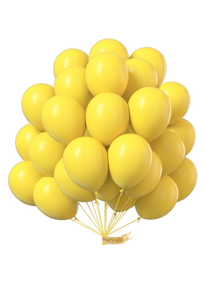 PartyWoo Yellow Balloons, 50 Pcs 12 Inch Matte Yellow Balloons, Yellow Latex Balloons For Balloon Garland Balloon Arch As Party Decorations, Birthday Decorations, Baby Shower Decorations, Yellow-Y55  - Image 1