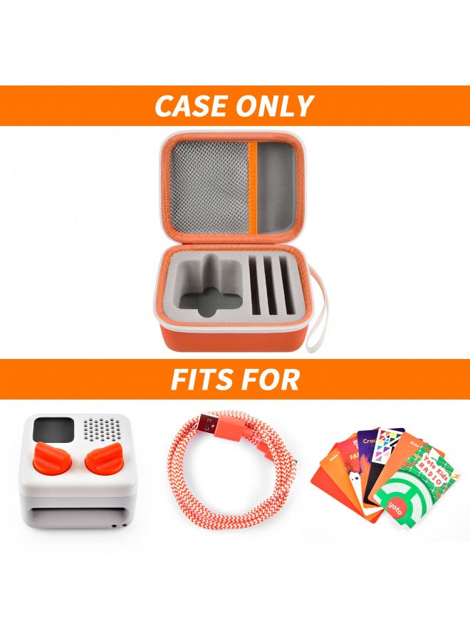 casmilee Travel Case Compatible with Yoto Mini Kids Audio & Music Player, Holder Bag for Childrens Speaker Plays Audiobook Cards - Orange  - Image 2