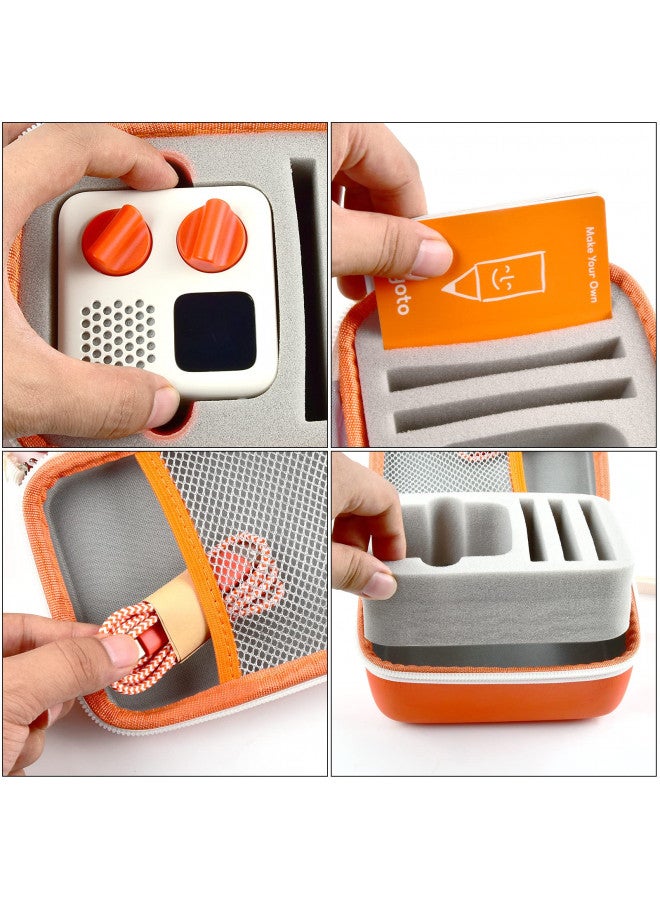 casmilee Travel Case Compatible with Yoto Mini Kids Audio & Music Player, Holder Bag for Childrens Speaker Plays Audiobook Cards - Orange  - Image 5
