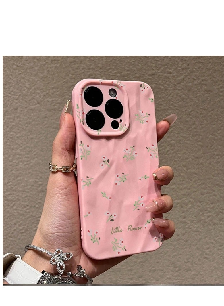 NIBEMINENT Floral Print Protective TPU Case Cover For IPhone 14 Pro Max, Pink