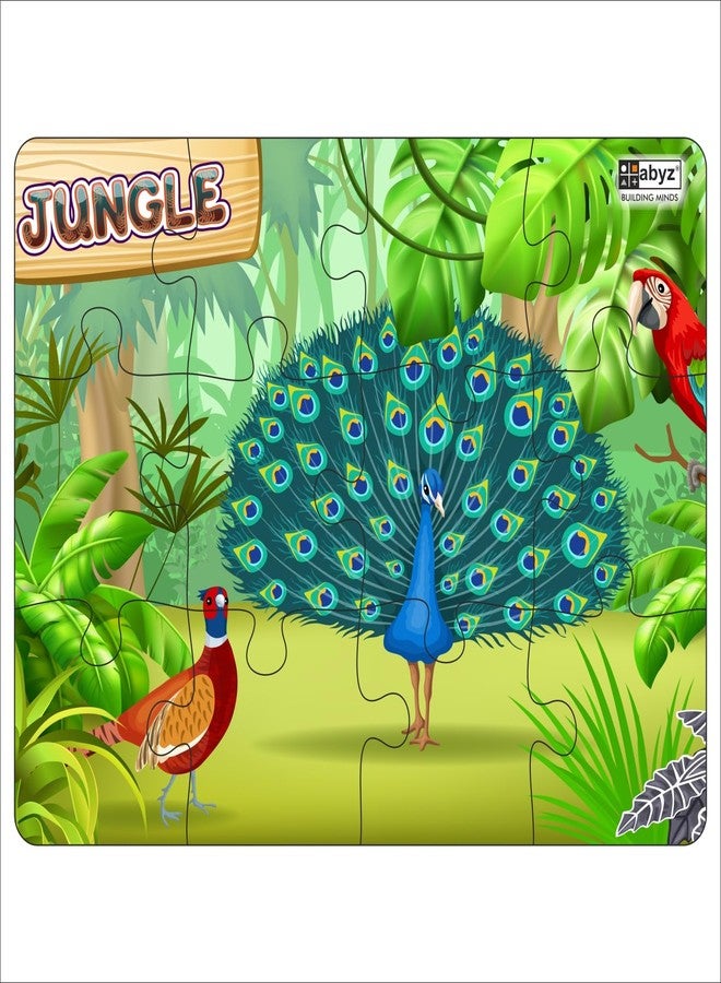 ABYZ Wooden Jigsaw Puzzle - Dancing Peacock Playset for Fun Educational & Little Explorers, 12-Pieces Fun Games with Multicolor and Designs | Birthday Gift for (3 Plus Years) Age Kids. - Image 1