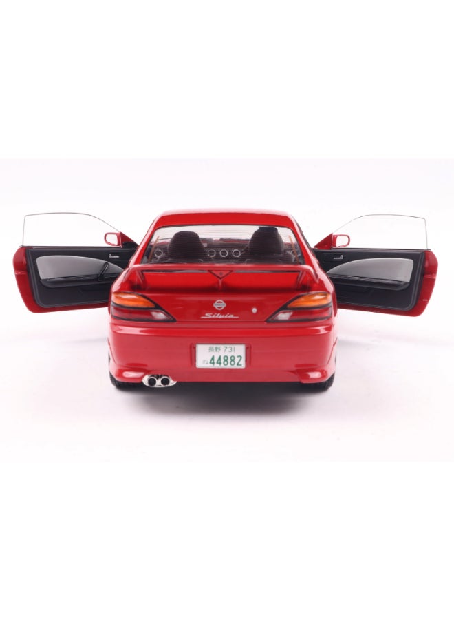 Solido Nissan Silvia S15 Spec-R Aero Flame Red 1999 Diecast Model Car, 1:18 Scale, Opening Front Doors, Steerable Wheels, Official Nissan Collector Display Model - Image 1