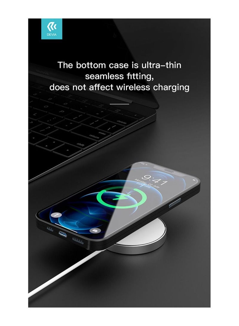 ديفيا 2 في 1 كفر حماية مع شاشة حماية مدمجة للايفون 12 برو - أسود - Image 3