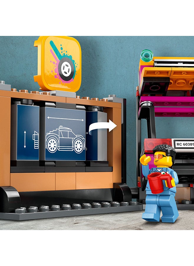 LEGO - City Custom Car Garage 60389 Building Toy Set for Kids Aged 6+; Includes a Workshop with Fun Functions, 2 Customizable Cars with Interchangeable Front and Rear Modular Sections and 4 Minifigures (507 Pieces) - Image 1