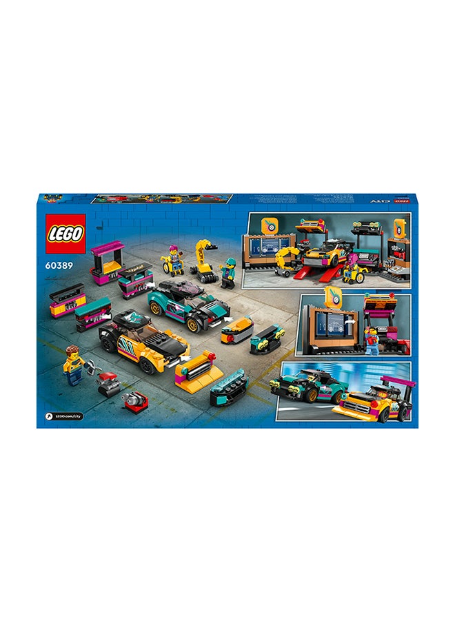 LEGO - City Custom Car Garage 60389 Building Toy Set for Kids Aged 6+; Includes a Workshop with Fun Functions, 2 Customizable Cars with Interchangeable Front and Rear Modular Sections and 4 Minifigures (507 Pieces) - Image 1