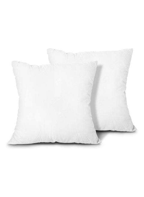 وسادة، مجموعة من 2 وسادة بوليستر بديلة خفيفة الوزن، وسادة أريكة، حشوة شام، يمكن غسلها في الغسالة. (أبيض، 18 × 18)