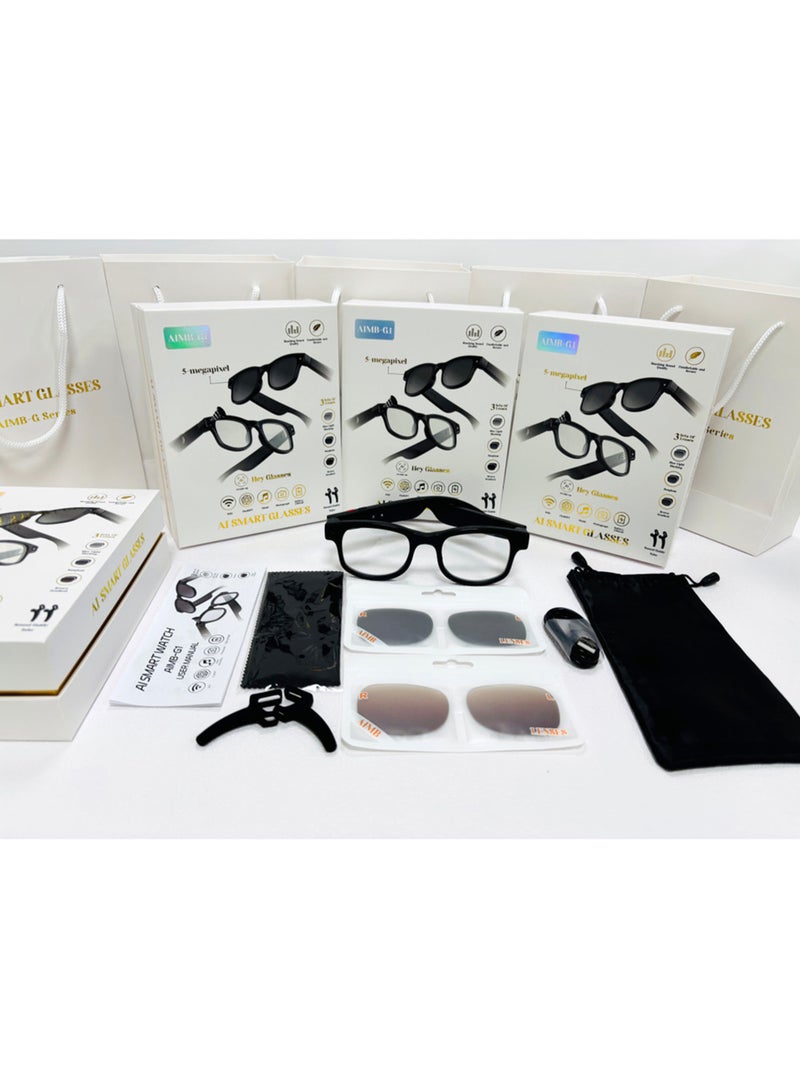 Fashionable Smart Glasses with 8MP Mute Shooting + Built-in ChatGPT + Simultaneous Interpretation + 32GB Local Storage + 2 Replaceable Lenses, a Cutting-edge Tech New Visual Experience with AI Voice Wake-up - Image 2