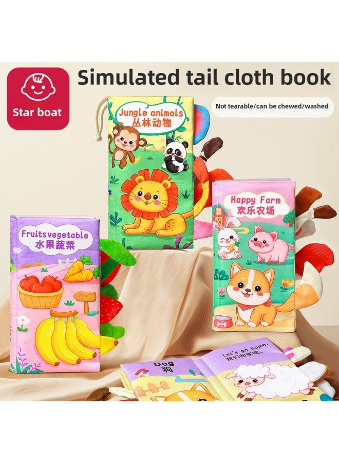 Infant Class A Can Be Chewed, Torn, Torn, And Washed 0-6 Early Education Educational Toys-Color:[single Volume] Happy Farm  - Image 2