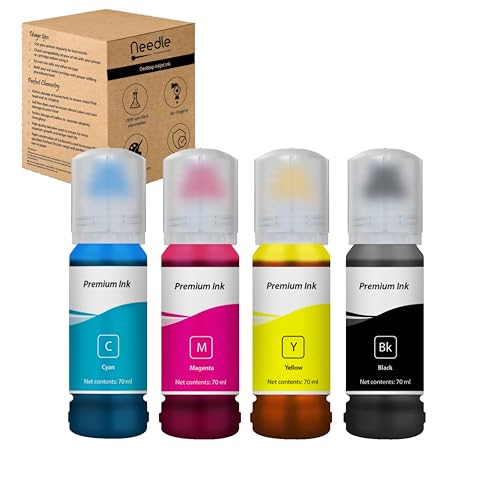 needle ; Pin point precision Needle 4x70gms 001/003 Compatible Refill Ink | Made in India | for Epson L3150 L3110 L3100 L3151 L3152 L1110 L3115 L3116 L3156 L4150 L6170 L4160 L5190 L6190 L6179 Printers (CMYK) - Image 2